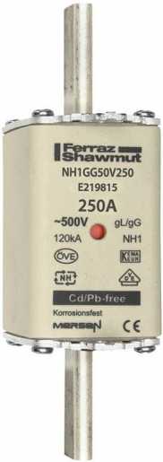 NH-Sicherung gG Gr.1 500VAC/250VDC 200A mit spannungsführenden Grifflaschen 