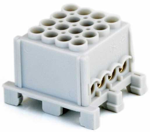 Hauptleiteranschlussklemme 1-pol. 4x 25mm² + 4x 16mm² berührungssicher grau 