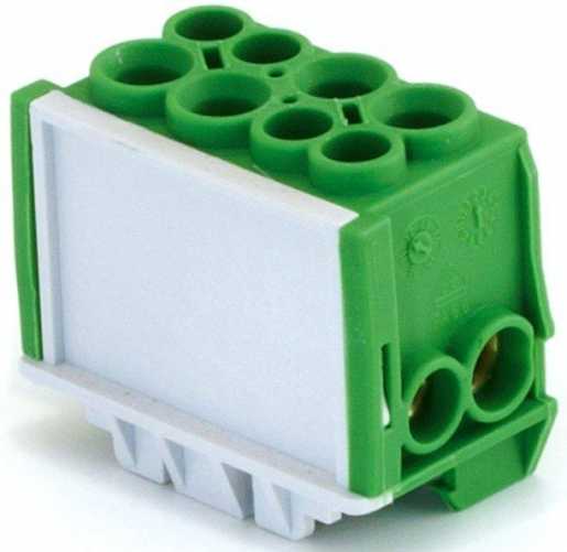Hauptleiteranschlussklemme 1-pol. 2x 35mm² + 2x 25mm² berührungssicher grün 
