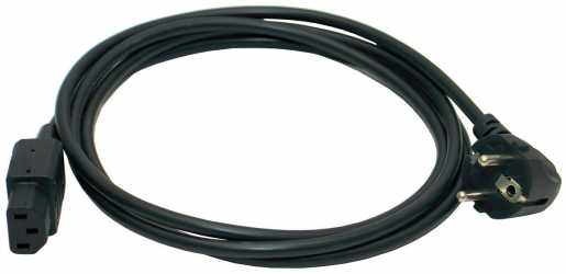 Kaltgeräte Zuleitung Anschlussleitung mit gewinkeltem Schukostecker 3 m schwarz 