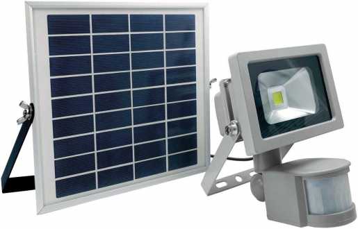 LED Strahler 10W mit SOLAR-Panel und Bewegungsmelder 5000K IP44 