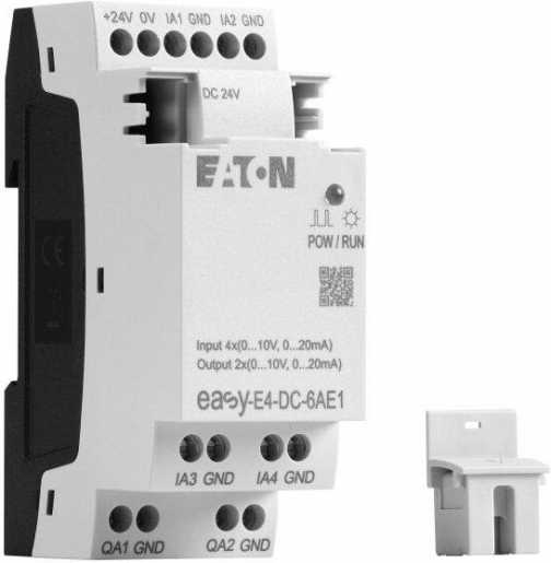 Ein-/Ausgangserweiterung für easyE4 mit 2 Ausgängen analog 24 V DC 