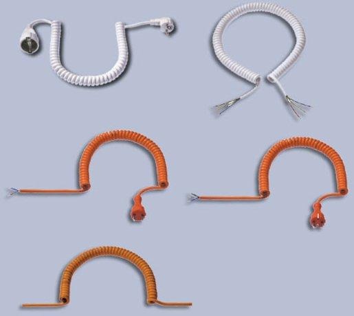 Spiralleitung YMM-J 3 x 1 mm² 0,5 m Arbeitslänge 2 m weiß 