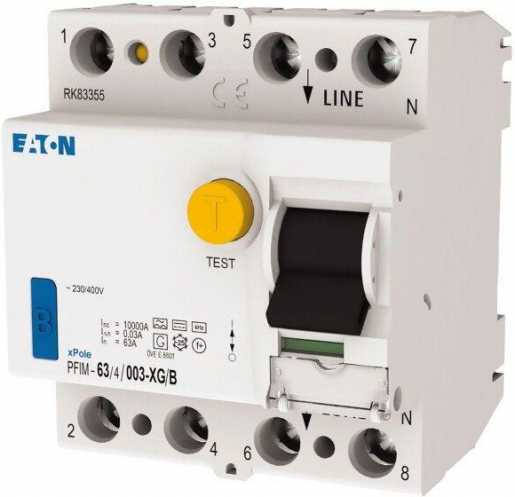 FI-Schutzschalter  63A 4-polig 30mA Typ B kurzverz./therm. vorsicherbar 
