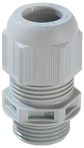 Kabelverschraubung M16x1,5 mit kurzem Anschlussgewinde RAL7001 silbergrau 