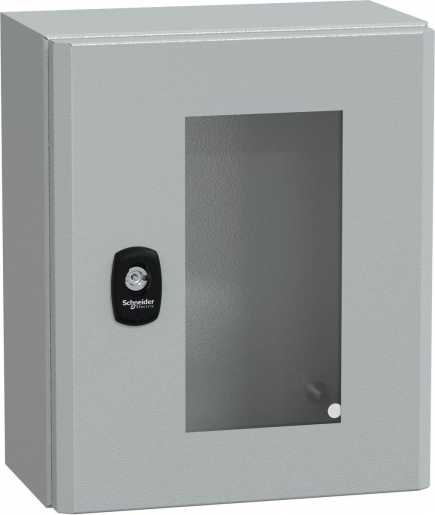 S3D Wandschrank Stahlblech mit Sichttür ohne Montageplatte H300 x B250 x T150 mm 