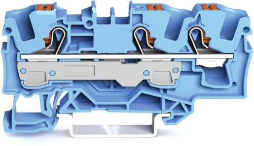 3-Leiter-Durchgangsklemme mit Drücker 6 mm² mit Prüföffnung für Anwendungen Ex i 