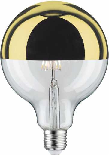 LED G125 Kopfspiegellampe 600lm E27 2700K 6W 230V gold dim 