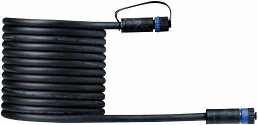 Outdoor Plug + Shine Cable IP68 5m 1in-1out 2x1,5qmm Schwarz 