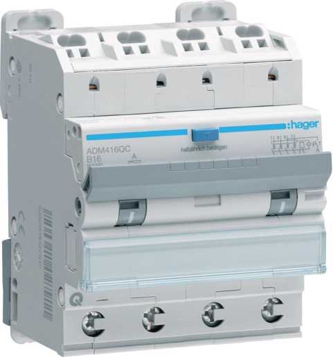 Fehlerstrom-Leistungsschalter 4-polig 6kA B-16A 30mA A QC/QB 