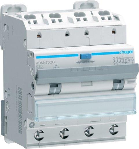 Fehlerstrom-Leistungsschalter 4-polig 6kA C-20A 30mA A QC/QB 