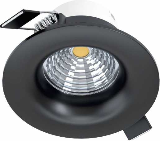SALICETO Einbauspot LED 6W Ø88 schwarz starr 2700K 