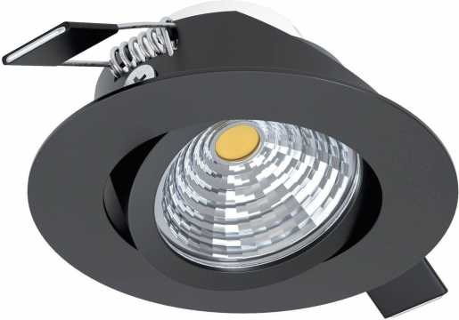 SALICETO Einbauspot LED 6W Ø88 schwarz 2700 