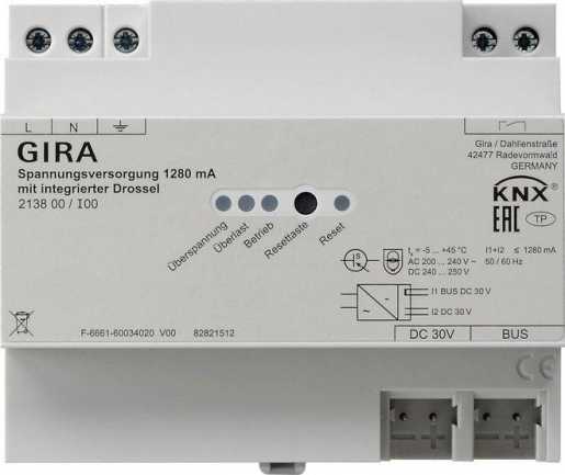 Spannungsversorgung 1280 mA Drossel KNX REG 