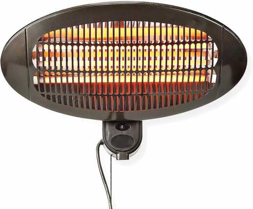 Terrassen- Heizstrahler mit Wandmontageplatte 650 / 1300 / 2000 W IP34 