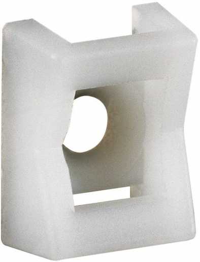 Schraubsockel farblos für Schrauben Ø 5mm für Kabelbinder bis B=7,6mm 