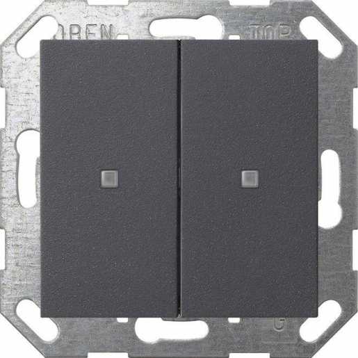 KNX Taster Wippe 2-fach System 55 Anthrazit 