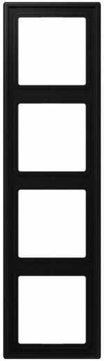 Rahmen 4-fach senkr. u. waager. Montage Duroplast lackiert LS 990 schwarz matt 