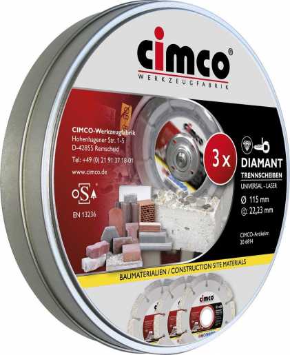 3x Diamant-Trennscheiben, 115mm 