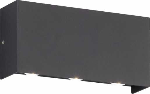 Wandleuchte Nairobi schwarz LED 6x1,5W 3000K 1000lm IP54 