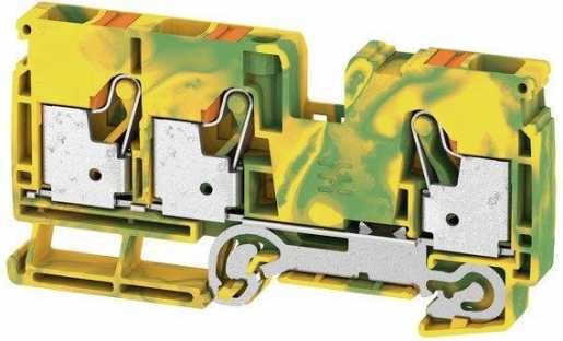 Schutzleiter-Reihenklemme PUSH IN 10mm² 1000V 3 Anschlüsse 