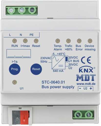 Busspannungsversorgung mit Diagnosefunktion 4TE REG 640mA 