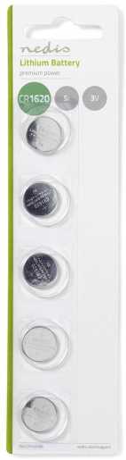 Lithium-Knopfzellenbatterie CR1620 3 V 5 Stück Blister 