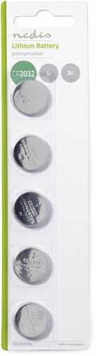 Lithium-Knopfzellenbatterie CR2032 3 V 5 Stück Blister 