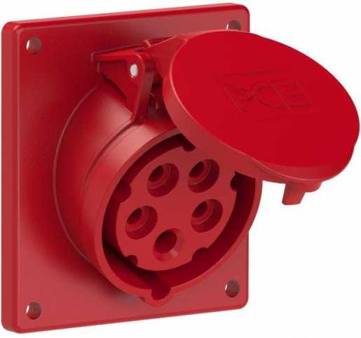 CEE-Anbausteckdose schräg (92x100mm) 16A 5-polig 6h IP44/IP54 