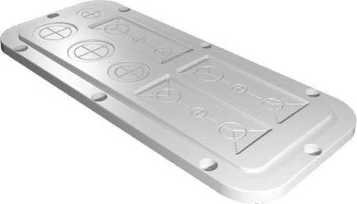 Kunststoff-Flanschplatte modular metrischen Vorprägungen für AX BT:339x149mm 