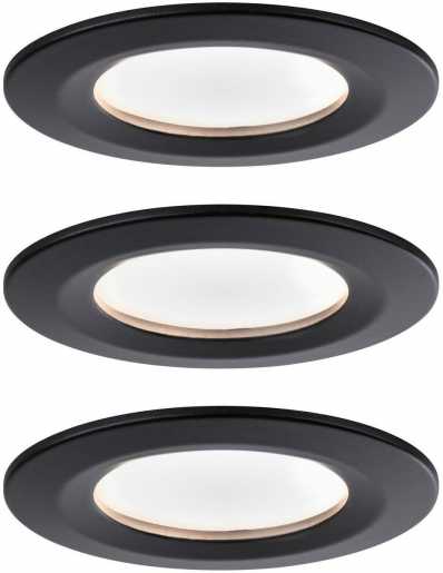 Einbauleuchte Set Nova Coin rund starr LED 3x6W 2700K 230V Schwarz 