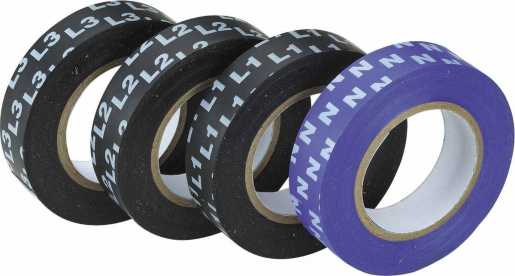 Isolierband zur Phasenkennzeichnung Farbe blau Aufdruck N 15mmx10m 