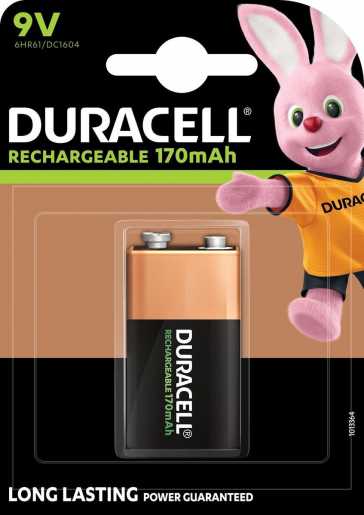 Duracell Rechargeable Alkaline-Batterien 9V 