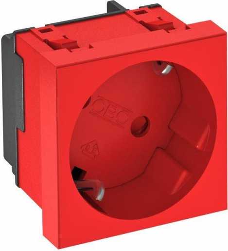 Steckdose 33° 1-fach Schutzkontakt 250V 10/16A signalrot 
