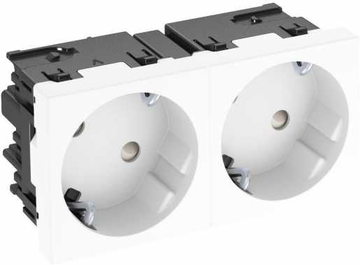 Steckdose 33° 2-fach Schutzkontakt Connect 45 250V 10/16A reinweiß 