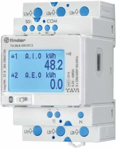 Multifunktionaler Dreiphasen-Energiezähler, bidirektional bis 80A LCD-Anzeige 