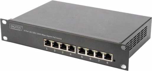 DIGITUS 8-Port Gigabit PoE Switch 10 Zoll Unmanaged 