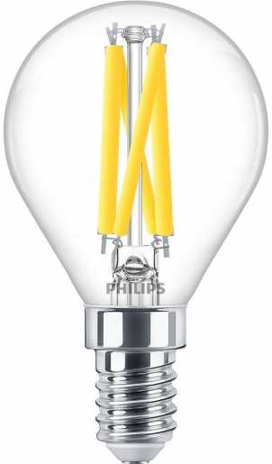 LED-Tropfenlampe MASTER LEDLuster 3,4-40W E14 927 P45 CL G 470lm 2700K DimTone 