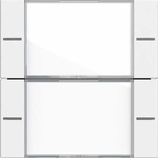 Wippenset 2-fach Beschriftungsfeld für Tastsensor 4 System 55 Klar Reinweiß matt 