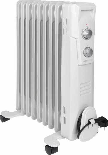 Tragbarer Ölheizkörper weiß 9 Rippen 2000W 