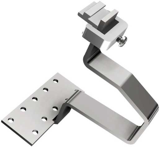 Edelstahl-Dachhaken Höhe 55 mm inkl. Klemmkombination horizontal 