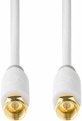 Satelliten- und Antennenkabel F-Stecker vergoldet 75 Ohm 10 m weiß 