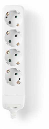 Tischverteiler 4-Fach 3680 W ohne Kabel weiß 
