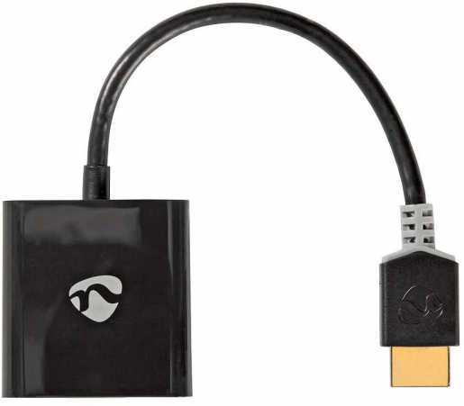 HDMI Kabel Stecker auf VGA / 3,5 mm Buchse 1080p vergoldet 0,2 m anthrazit 