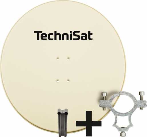 Alu Sat Spiegel SATMAN 850 Plus inkl. LNB-Haltestelle beige 
