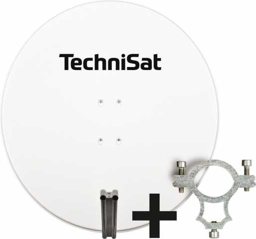 Alu Sat Spiegel SATMAN 850 Plus inkl. LNB-Halteschelle weiß 