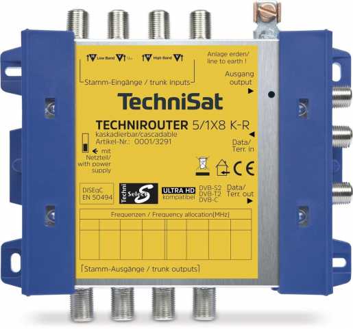 Technirouter 5/1x8 K-R Rückkanal tauglich Multischalter integierbar 