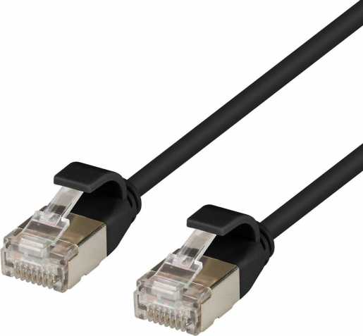 RJ45 Patchkabel U/FTP Kat.6A Rohkabel TPE 4,0mm ultraflex 1m schwarz 