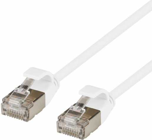 RJ45 Patchkabel U/FTP Kat.6A Rohkabel TPE 4,0mm ultraflex 0,5m weiß 