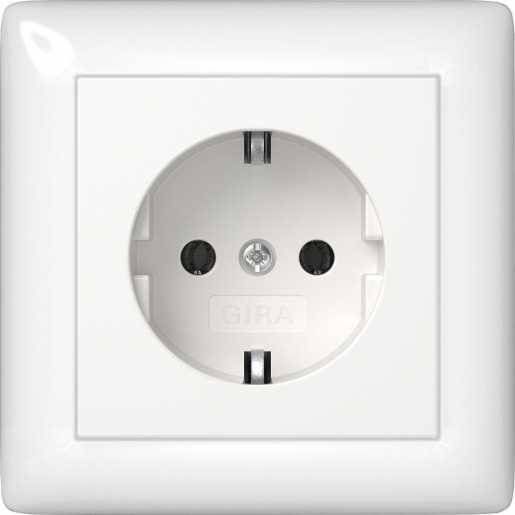 SCHUKO-Steckdose Vollplatte Standard 55 Reinweiß 
